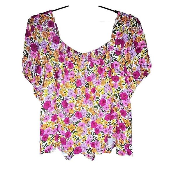 Draper James RSVP NWT Women's Floral Puff Sleeves Blouse Plus Size 2x NEW t3 - Picture 2 of 8